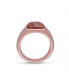 Red Lace Agate Gemstone Hammered Texture Rose Gold Plated SIlver Signet Ring