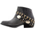 Фото #8 товара Circle G by Corral Studded Round Toe Cowboy Booties Womens Black Casual Boots Q5