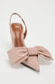 High-heel slingback shoes with bow