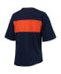 ფოტო #4 პროდუქტის Women's Navy and Orange Detroit Tigers Lead Off Notch Neck T-shirt