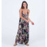 HURLEY Summer Palm Ruffle Maxi Dress