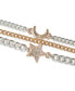 ფოტო #1 პროდუქტის Two-Tone Pavé Celestial Charm Multi-Chain Flex Bracelet