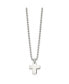 ფოტო #3 პროდუქტის Stainless Steel Polished Cross Pendant on a Ball Chain Necklace