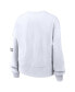 Фото #3 товара Women's White Seattle Seahawks Oversized Long Sleeve Cropped Sweatshirt