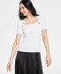 Фото #1 товара Women's Embellished Square-Neck Sweater, Created for Macy's
