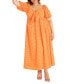 ფოტო #1 პროდუქტის Plus Size Eyelet Tie Front Maxi Dress