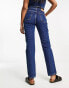 Фото #8 товара Weekday Smooth high waist slim leg stretch jeans in nobel blue