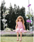 Girl Peasant Dress With Frill Sleeves Vichy Dusty Rose - Child