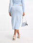 I Saw It First Plus midi skirt co-ord in pale blue