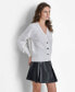 ფოტო #3 პროდუქტის Women's Animal-Sequin Rib-Knit Button-Up Cardigan