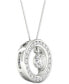 ფოტო #5 პროდუქტის Diamond Orbital Halo Pendant Necklace (1/3 ct. t.w.) in 10k White Gold, 16" + 2" extender