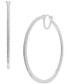 ფოტო #1 პროდუქტის Diamond In & Out Medium Hoop Earrings (1/2 ct. t.w.) in Sterling Silver or 14k Gold-Plated Sterling Silver, Created for Macy's