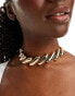 Фото #1 товара ASOS DESIGN choker necklace with ribbed design in gold tone