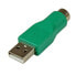 Фото #1 товара StarTech.com Replacement PS/2 Mouse to USB Adapter - F/M - PS/2 - USB - Green