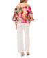 ფოტო #4 პროდუქტის Women's Floral Off The Shoulder Bubble Sleeve Tie Front Blouse