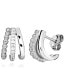 Timeless silver hoop earrings with zircons SVLE0546SH8BI00