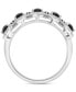 ფოტო #3 პროდუქტის Onyx & White Topaz (3/4 ct. tw.) Oval Halo Ring in Sterling Silver