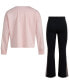 ფოტო #5 პროდუქტის Little & Toddler Girls Long-Sleeve T-Shirt & Flare Pants, 2 Piece Set