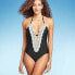 Фото #1 товара Women's Crochet Necklace Plunge One Piece Swimsuit - Shade & Shore