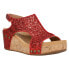 Фото #2 товара Corkys Carley Studded Glitter Wedge Womens Red Casual Sandals 30-5316-RDGL