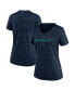 Фото #1 товара Women's Navy Seattle Mariners Authentic Collection Velocity Practice Performance V-Neck T-shirt