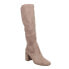 Фото #2 товара VANELi Ilona Tall Stretch Suede Square Toe Womens Beige Casual Boots 313381-250