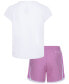 ფოტო #2 პროდუქტის Little Girls Dri-FIT All Day Short Sleeve Tee and Shorts Set
