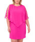 Plus Size Cape-Overlay Embellished-Ladder Dress