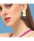 ფოტო #3 პროდუქტის Women's Black Circular Drop Earrings