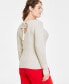 Фото #4 товара Women's Bow-Back Metallic-Knit Sweater, Created for Macy's