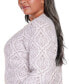 Black Label Plus Size Eyelash Jacquard Cardigan Sweater