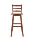 Scalera 43.68" Wood Ladder-Back Swivel Seat Bar Stool