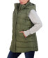 ფოტო #2 პროდუქტის Plus Size Long Puffer Vest Jacket with Detachable Hood