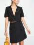 Фото #4 товара Extro & Vert button front mini skirt with pocket detail in black co-ord