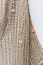 Metallic thread knit tunic with beads