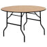 Фото #1 товара 48'' Round Wood Folding Banquet Table With Clear Coated Finished Top