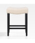 24" Upholstered Saddle Seat Faux Leather Counter Stool