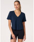 ფოტო #1 პროდუქტის Women's Rebody Essentials V Neck Short Sleeve Top For Women