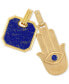 ფოტო #1 პროდუქტის 2-Pc. Set Lapis Lazuli & Cubic Zirconia Dog Tag & Hamsa Hand Amulet Pendants in 14k Gold-Plated Sterling Silver, Created for Macy's