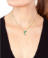 ფოტო #2 პროდუქტის EFFY® Turquoise & Diamond (1/20 ct. t.w.) Dolphin 18" Pendant Necklace in 14k Gold