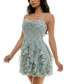 Juniors' Sequined Lace Ruffled Petal Dress