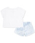 Фото #2 товара Toddler Girls 2-Pc. Prep In Your Step Tee & Tempo Shorts Set