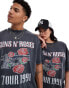 ASOS DESIGN unisex oversized license t-shirt with Guns N' Roses 1991 Tour print in washed black Черный, M - фото #1