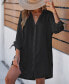 ფოტო #7 პროდუქტის Women's V-Neck Button Front Cover-Up Dress