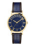 Versace Damen Armbanduhr V-Essential 40 mm Medusa mit Gravur auf dem Zifferblatt Armband Leder VEJ400321