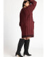 ფოტო #2 პროდუქტის Plus Size Cardigan Sweater Dress With Stripe Detail