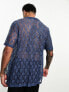 ASOS DESIGN relaxed revere shirt in navy lace