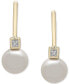 ფოტო #1 პროდუქტის Cultured Freshwater Pearl (6mm) & Diamond Accent Drop Earrings in 14k Gold