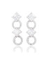 Фото #1 товара Suzy Levian Sterling Silver Cubic Zirconia Asscher-cut and Circle Short Dangle Earrings