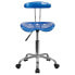 Фото #3 товара Vibrant Bright Blue And Chrome Swivel Task Chair With Tractor Seat
